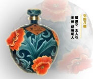 丹青瓷-花圆月貌