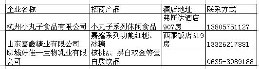 春季糖酒会各酒店入驻企业名录
