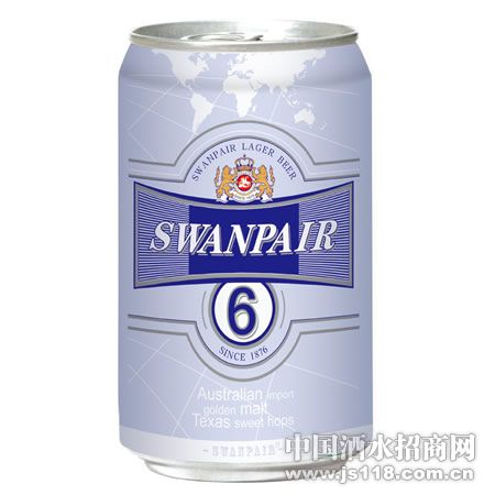 浅蓝色6号罐啤酒