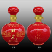 神农酒瓶中国红圆瓶