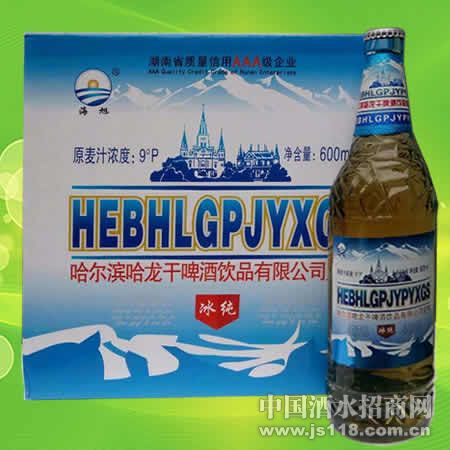 9度哈尔滨哈龙干啤600ML 1x12