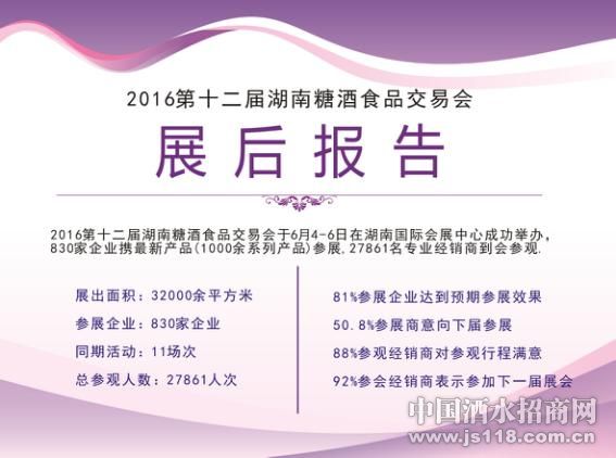 2016第十二届湖南糖酒食品交易会展后报告